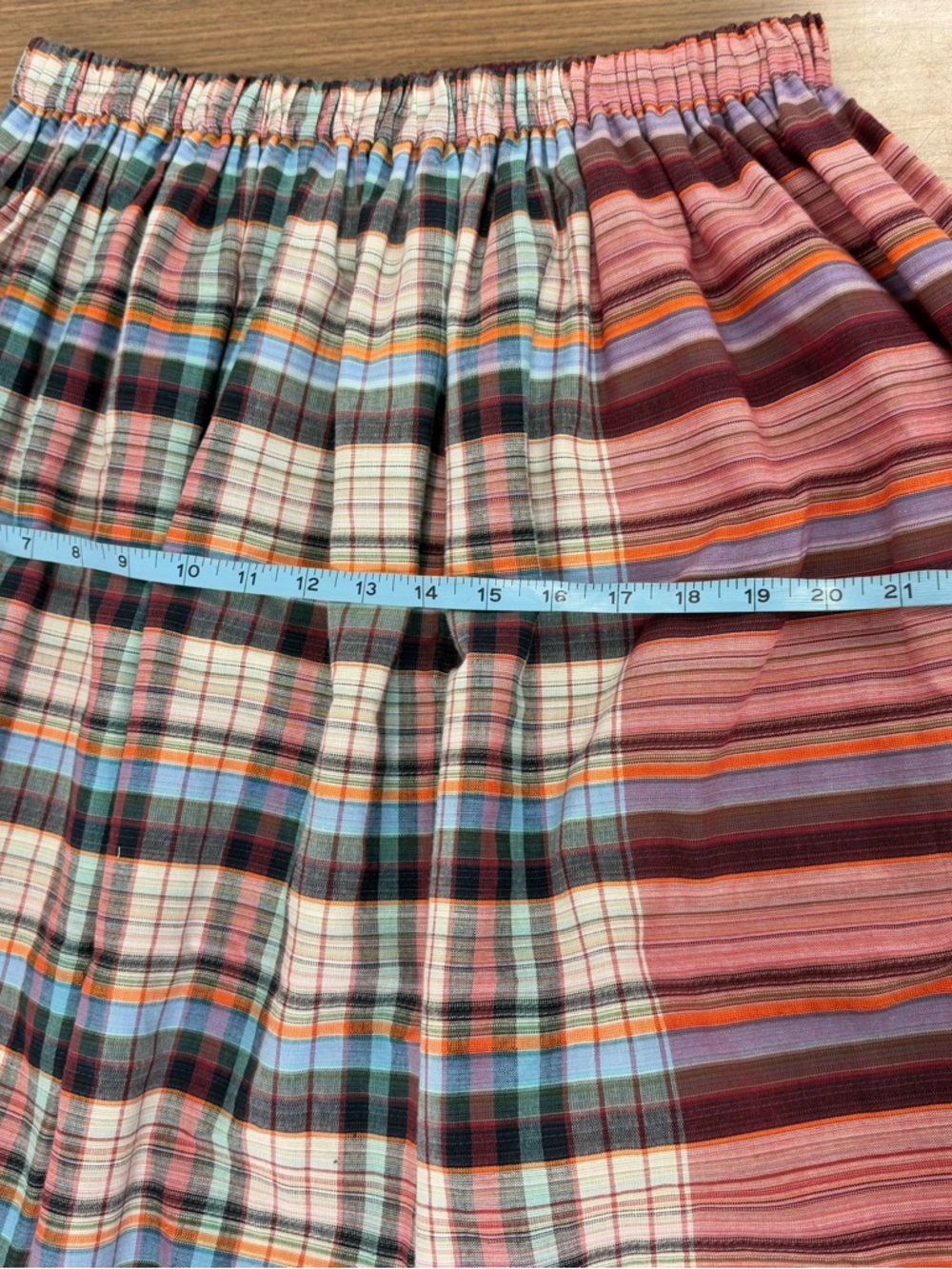 Mixed Plaid & Stripe A-Line or full Maxi Skirt in Multi-Color NWOT - Picture 6 of 7